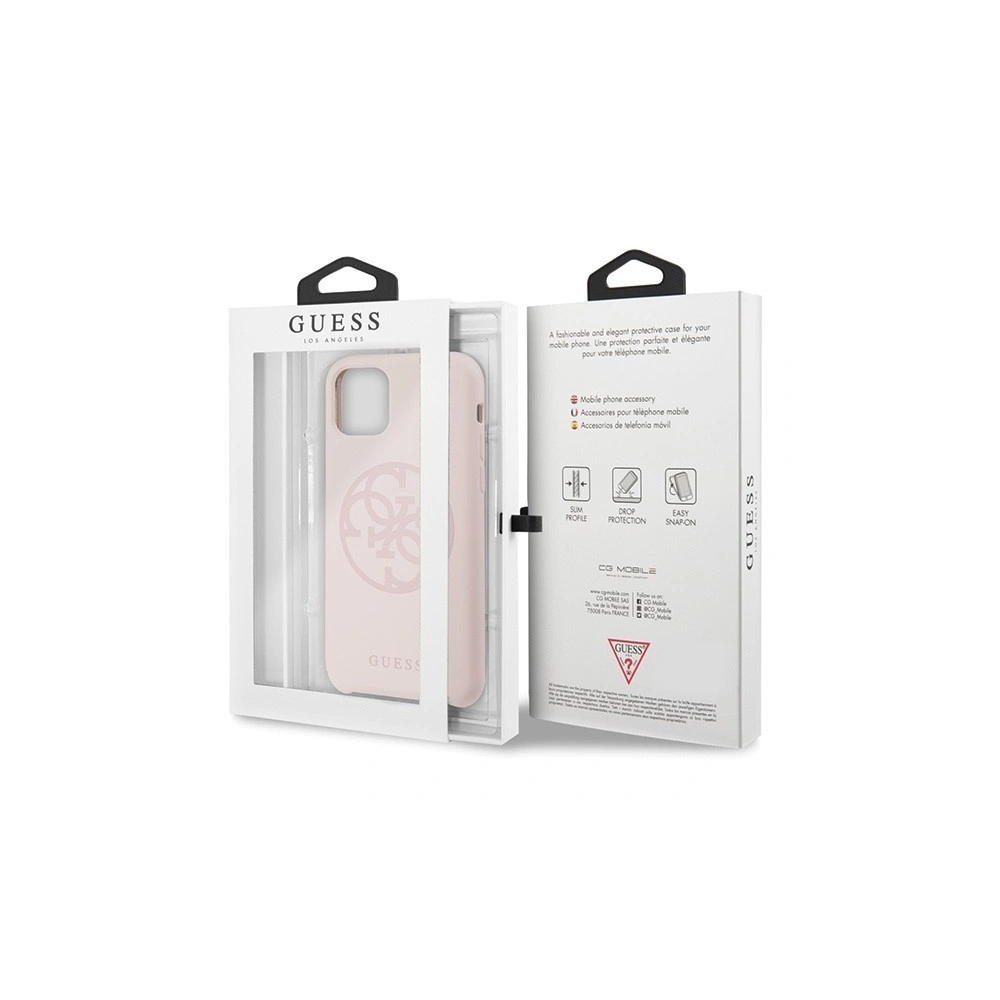 Hurtownia GSM - Etui Guess GUHCN61LS4GLP Apple iPhone 11 light pink/jasnoróżowy hard case Silicone 4G Tone On Tone - GUE217PNK - {ean13} - Hurt