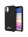 Etui Guess GUHCN61LSLMGBK Apple iPhone 11 black/czarny hard case Silicone Vintage Gold Logo