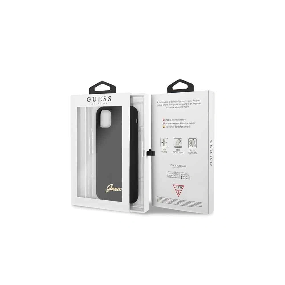 Hurtownia GSM - Etui Guess GUHCN61LSLMGBK Apple iPhone 11 black/czarny hard case Silicone Vintage Gold Logo - GUE218BLK - {ean13} - Hurt