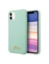 Etui Guess GUHCN61LSLMGG Apple iPhone 11 zielony/green hard case Silicone Vintage Gold Logo