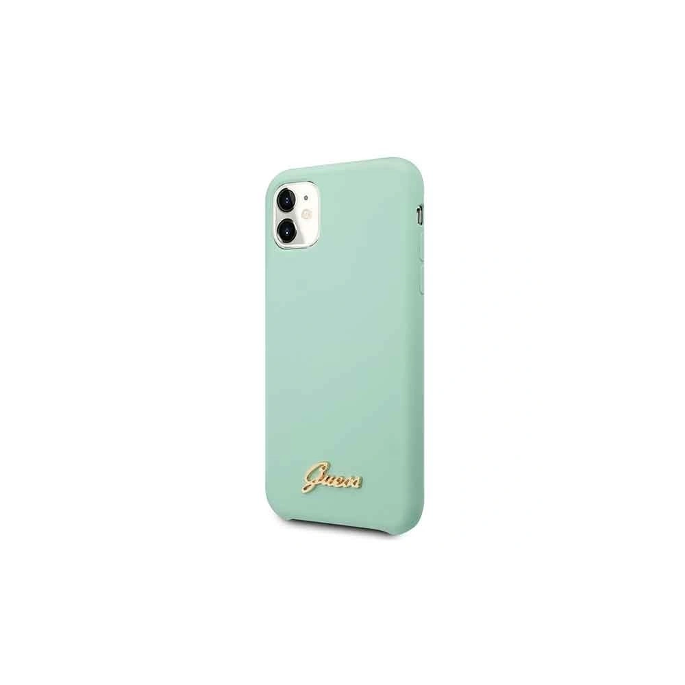 Hurtownia GSM - Etui Guess GUHCN61LSLMGG Apple iPhone 11 zielony/green hard case Silicone Vintage Gold Logo - GUE219GRN - {ean13} - Hurt