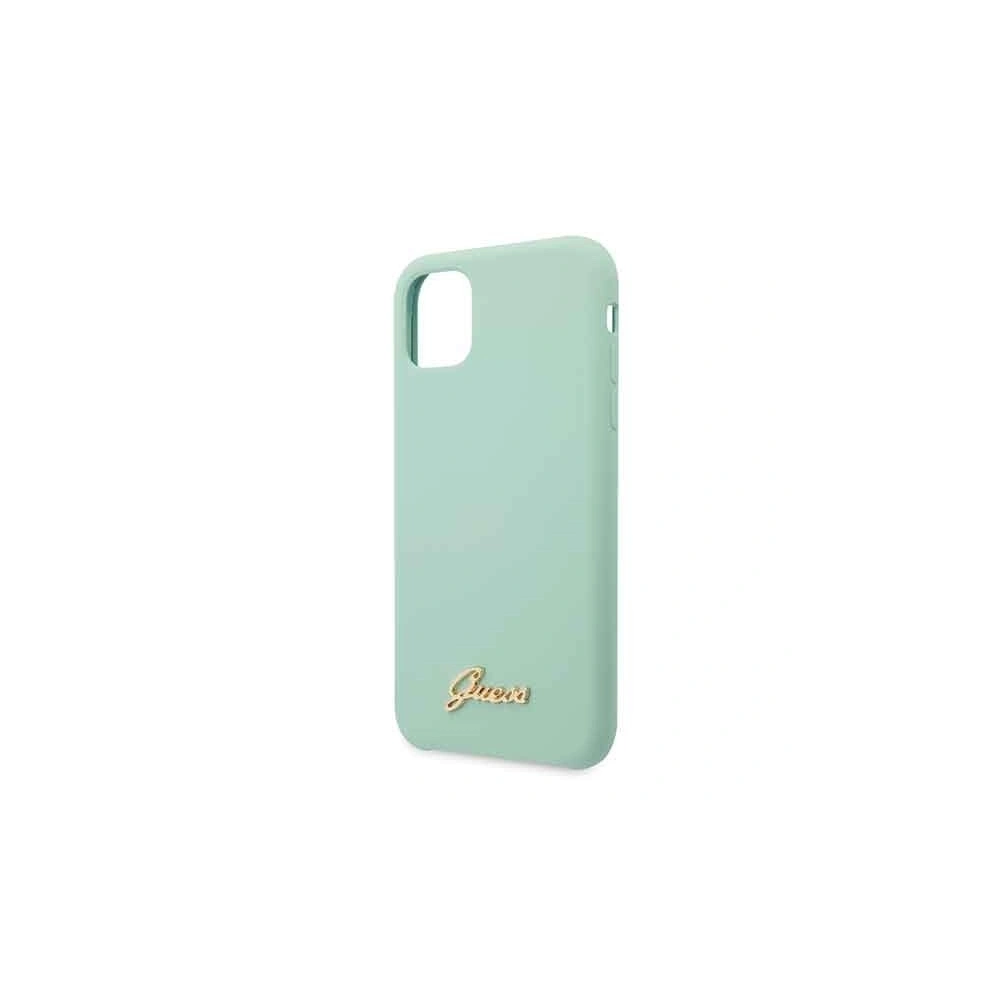 Hurtownia GSM - Etui Guess GUHCN61LSLMGG Apple iPhone 11 zielony/green hard case Silicone Vintage Gold Logo - GUE219GRN - {ean13} - Hurt