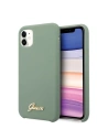 Etui Guess GUHCN61LSLMGKA Apple iPhone 11 khaki hard case Silicone Vintage Gold Logo