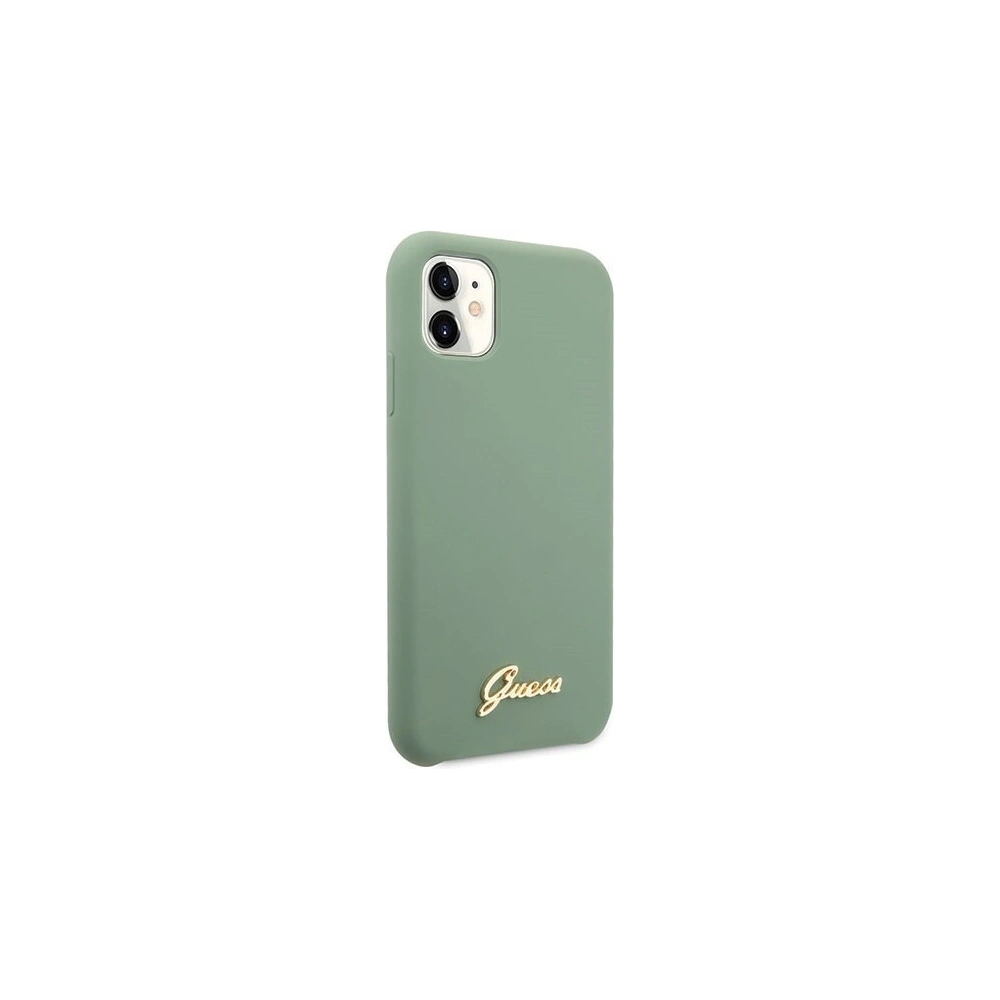 Hurtownia GSM - Etui Guess GUHCN61LSLMGKA Apple iPhone 11 khaki hard case Silicone Vintage Gold Logo - GUE220KHA - {ean13} - Hurt