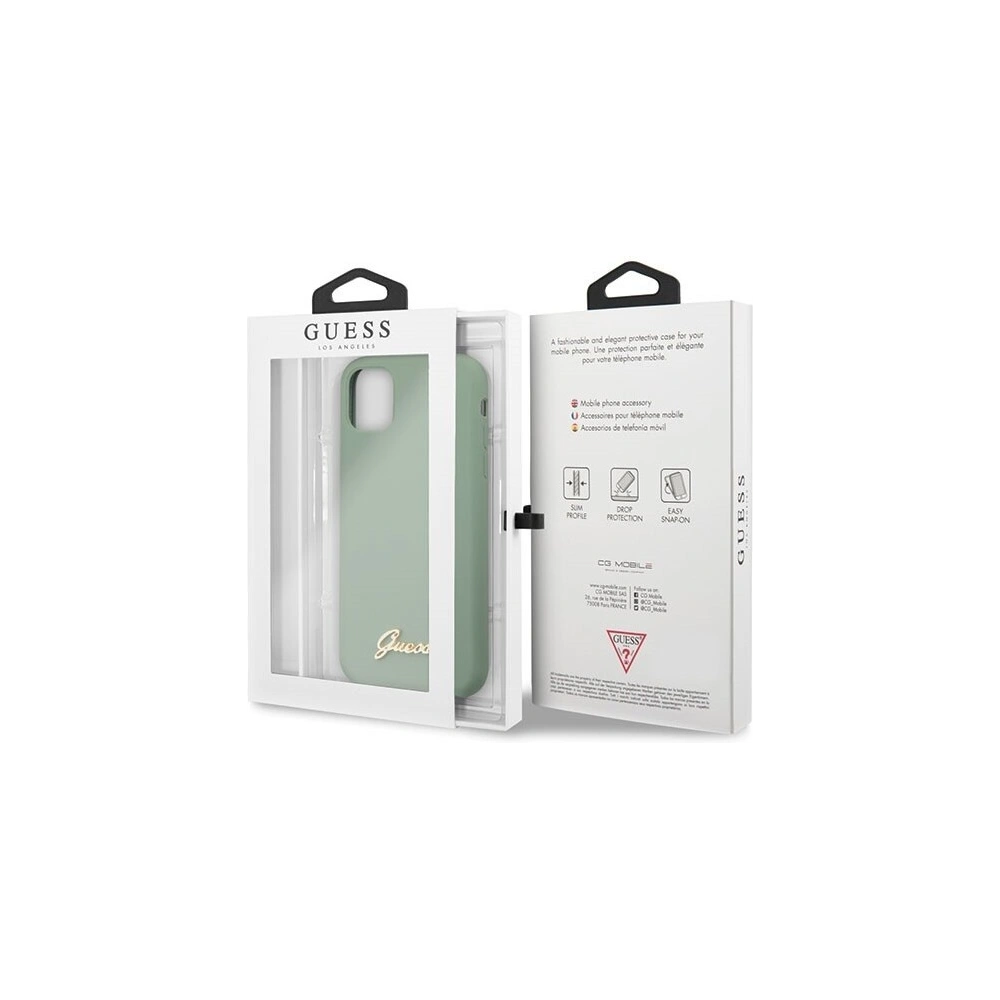 Hurtownia GSM - Etui Guess GUHCN61LSLMGKA Apple iPhone 11 khaki hard case Silicone Vintage Gold Logo - GUE220KHA - {ean13} - Hurt