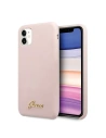 Etui Guess GUHCN61LSLMGLP Apple iPhone 11 roz hard/light pink hard case Silicone Vintage Gold Logo