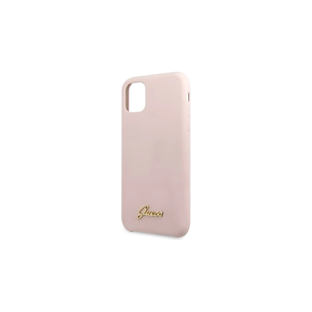 Hurtownia GSM - Etui Guess GUHCN61LSLMGLP Apple iPhone 11 jasnoróżowy/light pink hard case Silicone Vintage Gold Logo - GUE221PNK - {ean13} - Hurt