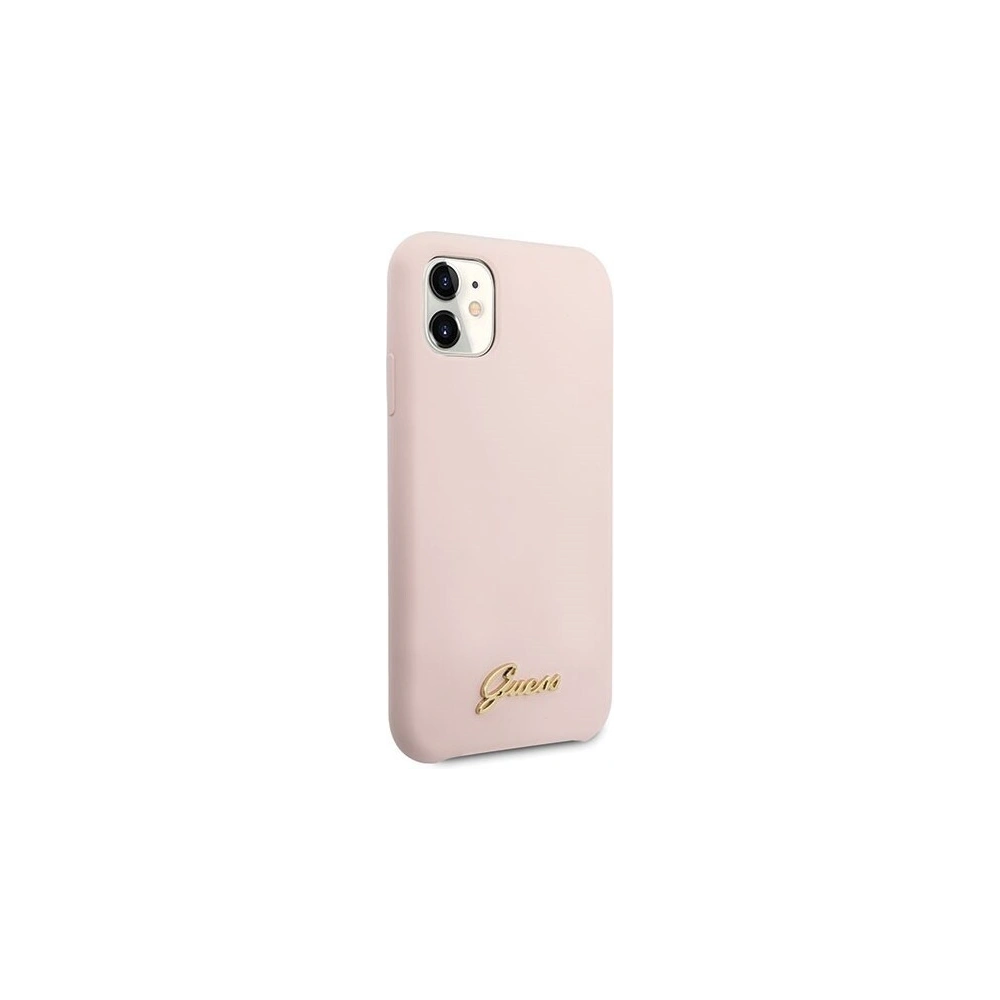 Hurtownia GSM - Etui Guess GUHCN61LSLMGLP Apple iPhone 11 jasnoróżowy/light pink hard case Silicone Vintage Gold Logo - GUE221PNK - {ean13} - Hurt