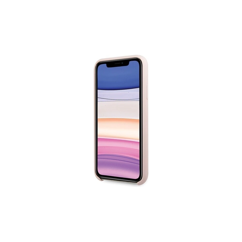 Hurtownia GSM - Etui Guess GUHCN61LSLMGLP Apple iPhone 11 jasnoróżowy/light pink hard case Silicone Vintage Gold Logo - GUE221PNK - {ean13} - Hurt