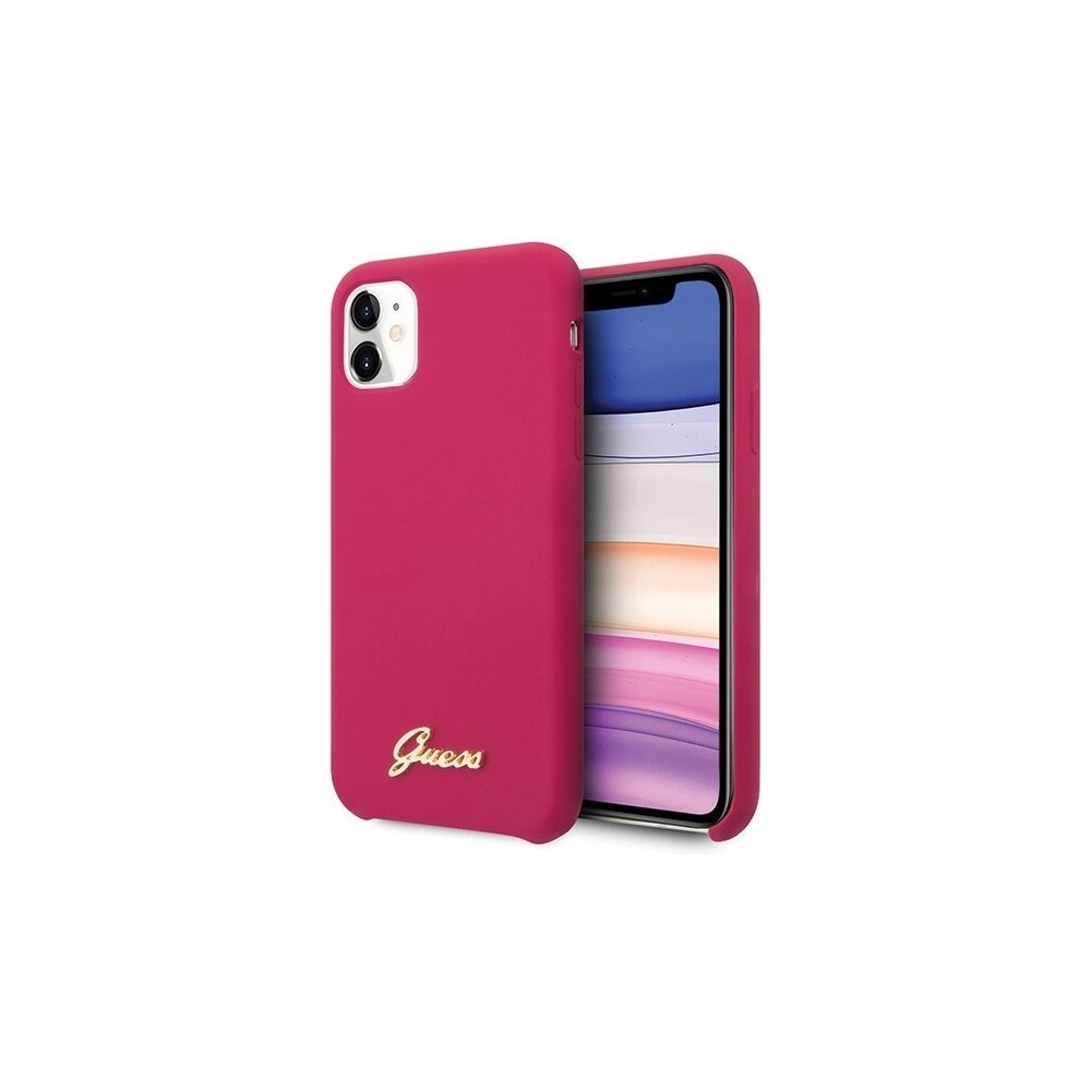 Hurtownia GSM - Etui Guess GUHCN61LSLMGRE Apple iPhone 11 roșu/burgundy carcasă dură din silicon Vintage Gold Logo - GUE222RED - {ean13} - Hurt