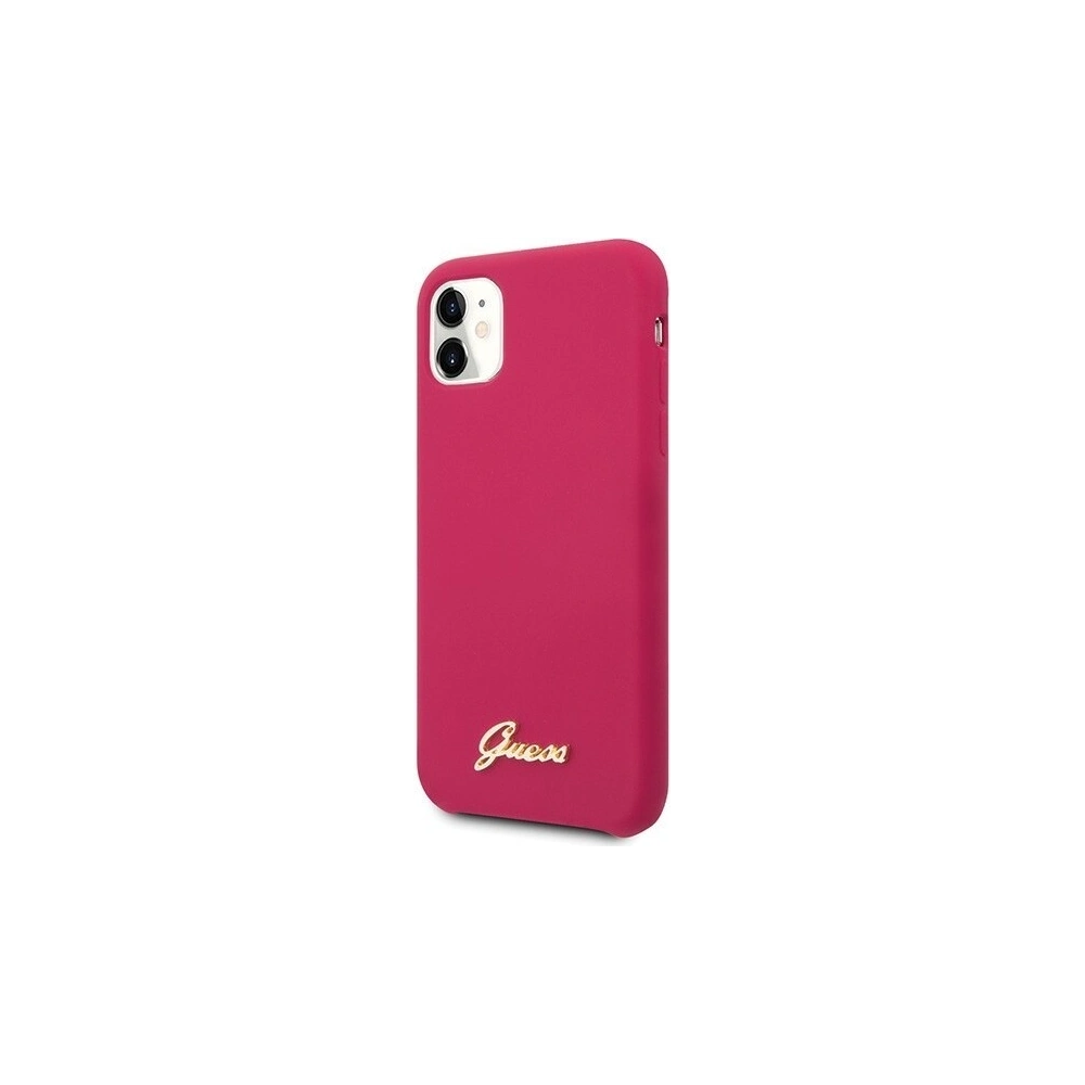 Hurtownia GSM - Etui Guess GUHCN61LSLMGRE Apple iPhone 11 roșu/burgundy carcasă dură din silicon Vintage Gold Logo - GUE222RED - {ean13} - Hurt