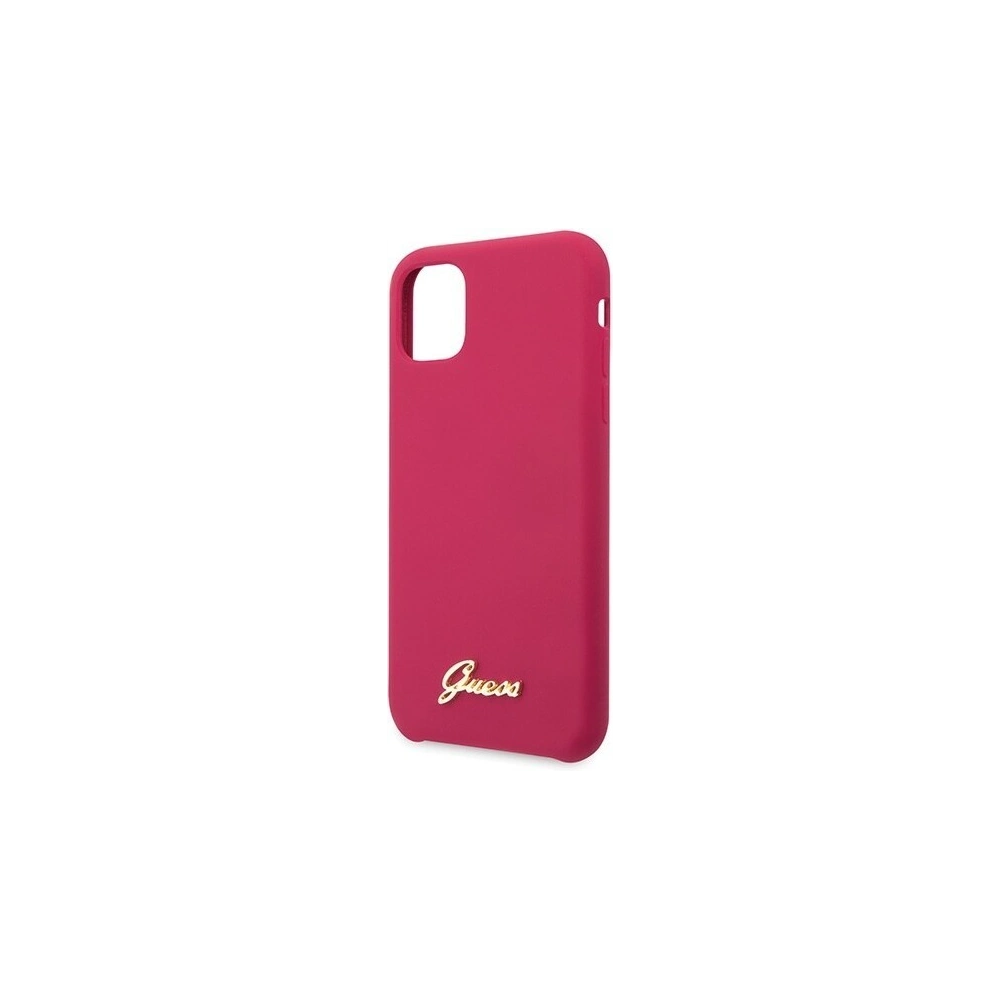 Wholesale Guess GUHCN61LSLMGRE iPhone 11 burgundy hard case Silicone Vintage Gold Logo - GUE222RED - {ean13} - Hurt