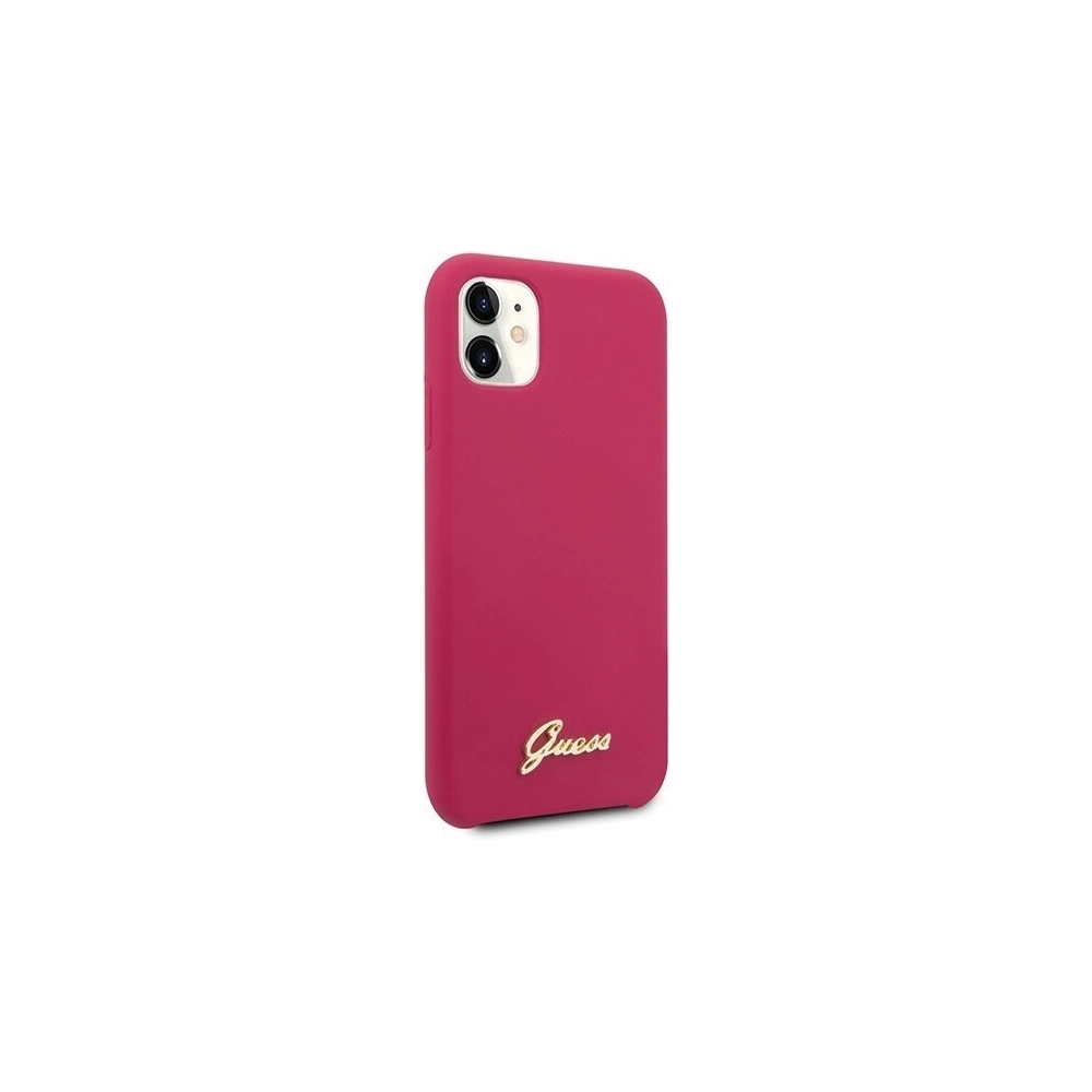 Hurtownia GSM - Etui Guess GUHCN61LSLMGRE Apple iPhone 11 roșu/burgundy carcasă dură din silicon Vintage Gold Logo - GUE222RED - {ean13} - Hurt