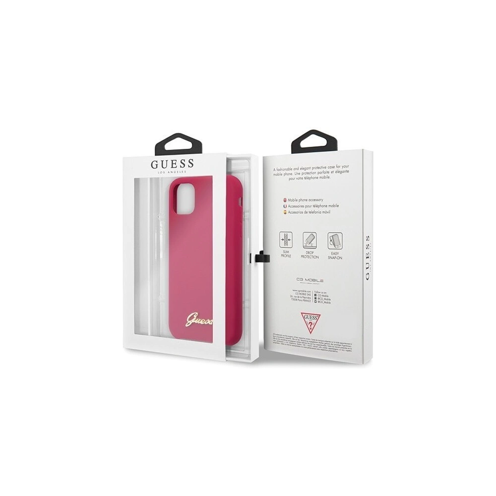 Hurtownia GSM - Etui Guess GUHCN61LSLMGRE Apple iPhone 11 roșu/burgundy carcasă dură din silicon Vintage Gold Logo - GUE222RED - {ean13} - Hurt