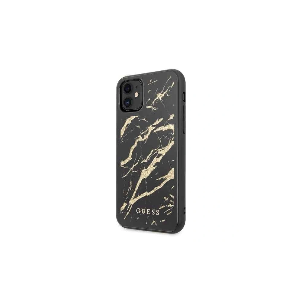 Hurtownia GSM - Etui Guess GUHCN61MGGBK Apple iPhone 11 czarny/black hard case Glitter Marble Glass - GUE223BLK - {ean13} - Hurt