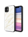 Etui Guess GUHCN61MGGWH Apple iPhone 11 biały/white hard case Glitter Marble Glass
