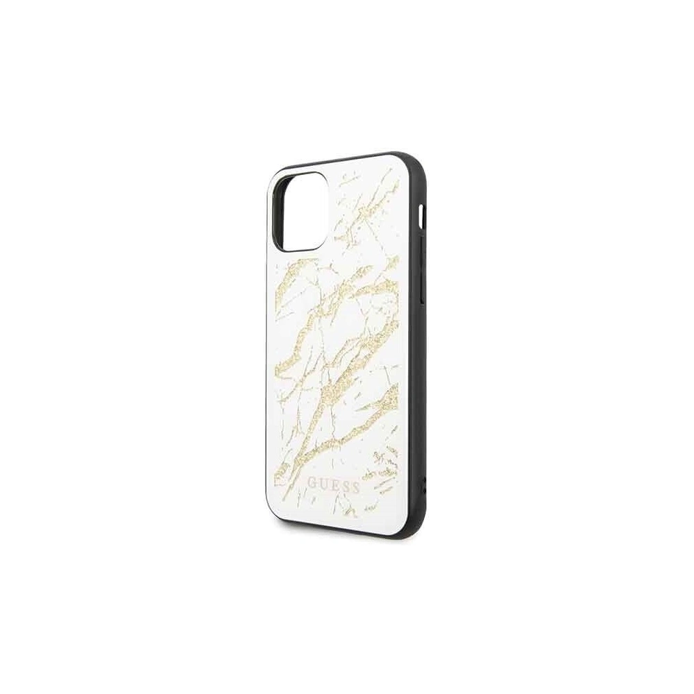 Hurtownia GSM - Etui Guess GUHCN61MGGWH Apple iPhone 11 weiß/white hard case Glitter Marble Glass - GUE224WHT - {ean13} - Hurt