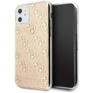 Etui Guess GUHCN61PCU4GLGO Apple iPhone 11 gold/hartes Gehäuse 4G Glitter