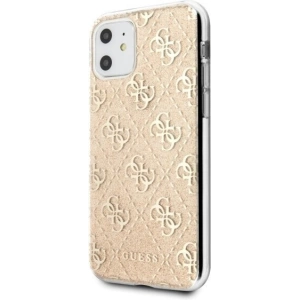Etui Guess GUHCN61PCU4GLGO Apple iPhone 11 gold/hartes Gehäuse 4G Glitter