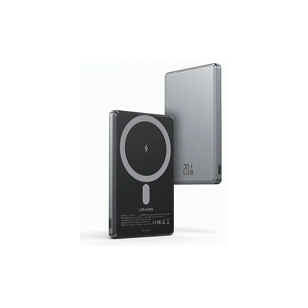 Hurtownia GSM - Bezdrátová powerbanka USAMS US-CD220 5000mAh 20W Rychlé nabíjení tmavě šedá/dark grey - USA1088 - {ean13} - Hurt