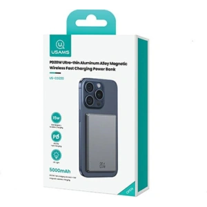 Hurtownia GSM - Powerbank bezprzewodowy USAMS US-CD220 5000mAh 20W Fast Charge ciemnoszary/dark grey - USA1088 - {ean13} - Hurt