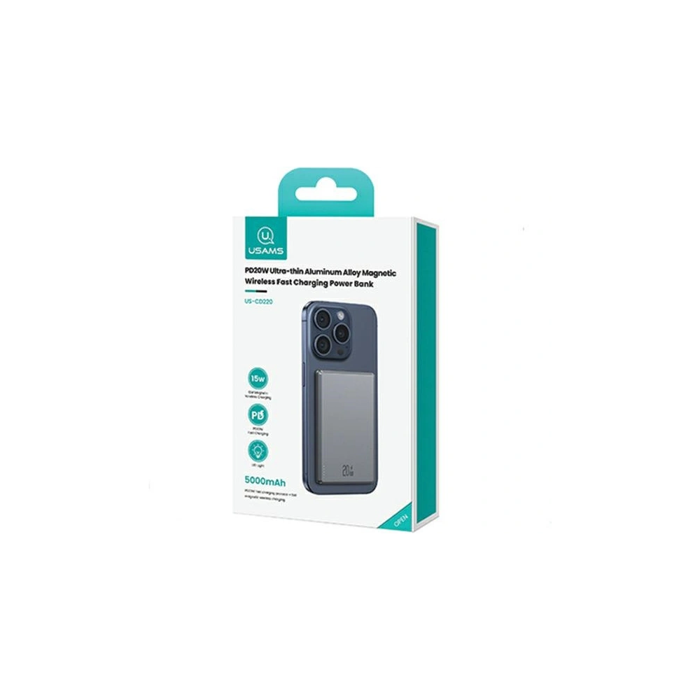 Hurtownia GSM - Powerbank bezprzewodowy USAMS US-CD220 5000mAh 20W Fast Charge ciemnoszary/dark grey - USA1088 - {ean13} - Hurt