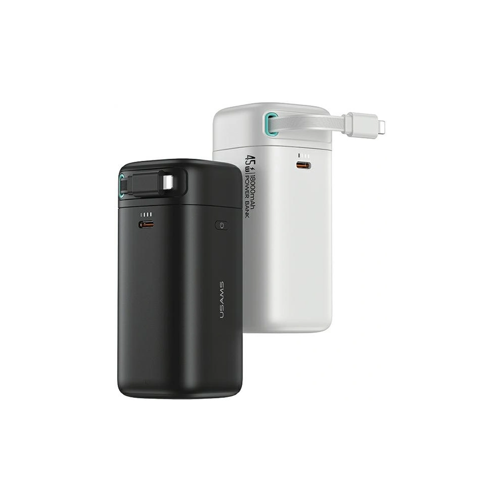 Hurtownia GSM - Powerbank USAMS US-CD217 18000mAh PD 45W Schnellladung XMF-Serie + Lightning-Kabel weiß - USA1092 - {ean13} - Hurt