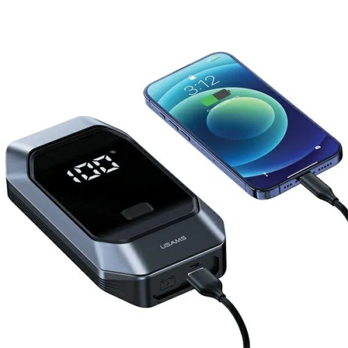 Urządzenie rozruchowe USAMS US-ZB284 do samochodu z powerbankiem i funkcją latarki czarny/black
