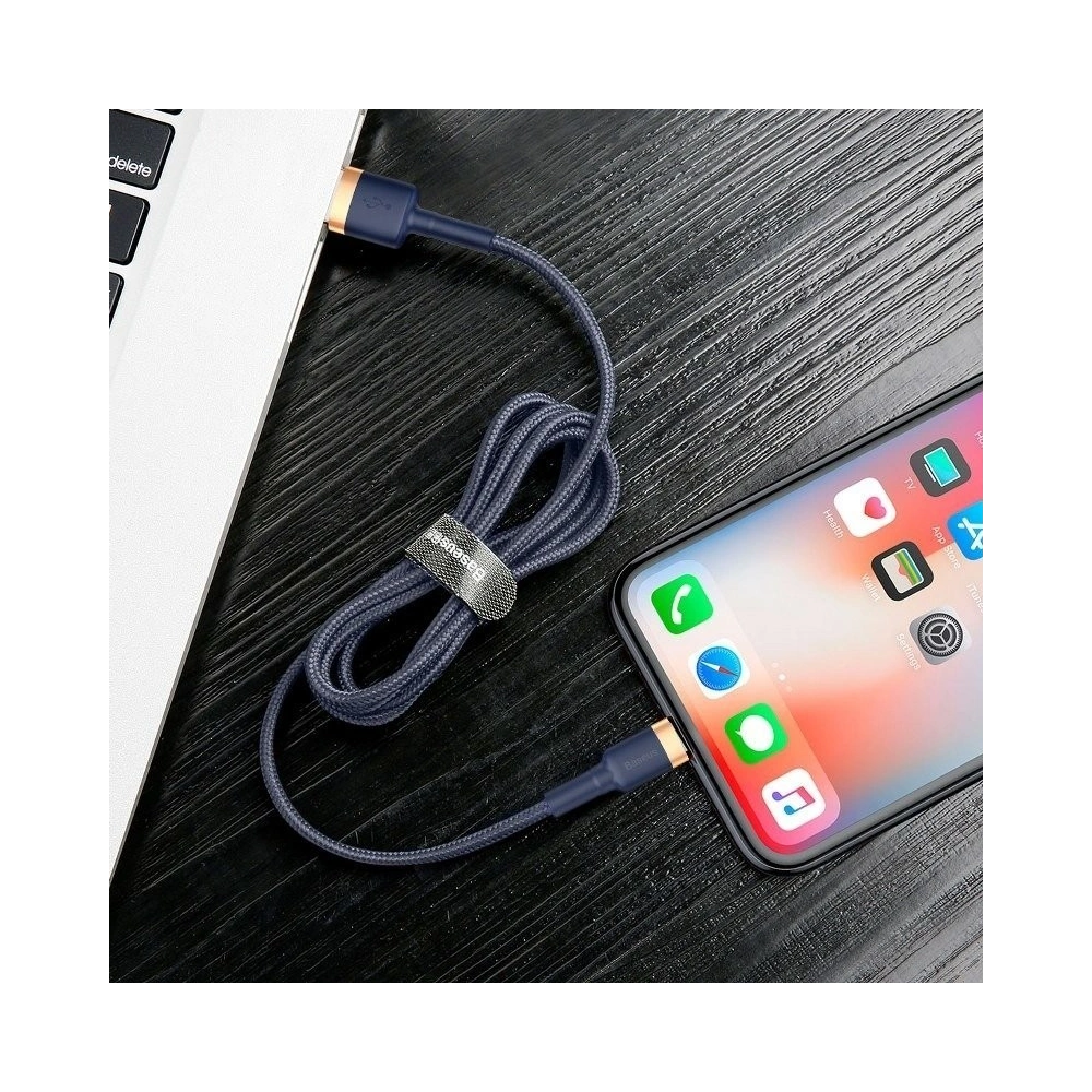 Hurtownia GSM - Kabel USB Lightning Baseus Cafule 2.4A 1m (złoto-granatowy) - BSU648GLDBLU - {ean13} - Hurt