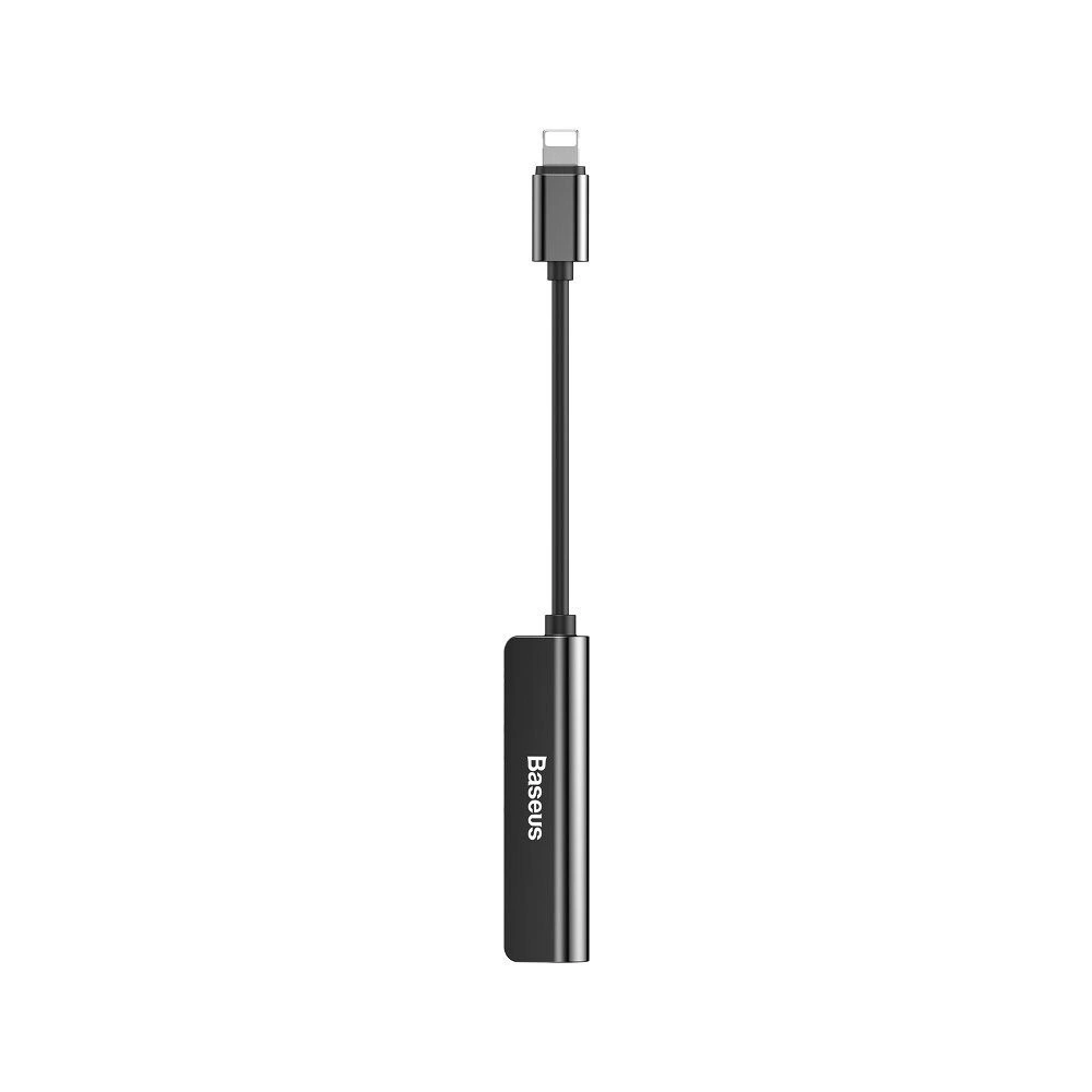 Hurtownia GSM - Adapter Audio Baseus L52 Lightning do Mini Jack 3.5mm i 2x Lightning (czarny) - BSU650BLK - {ean13} - Hurt