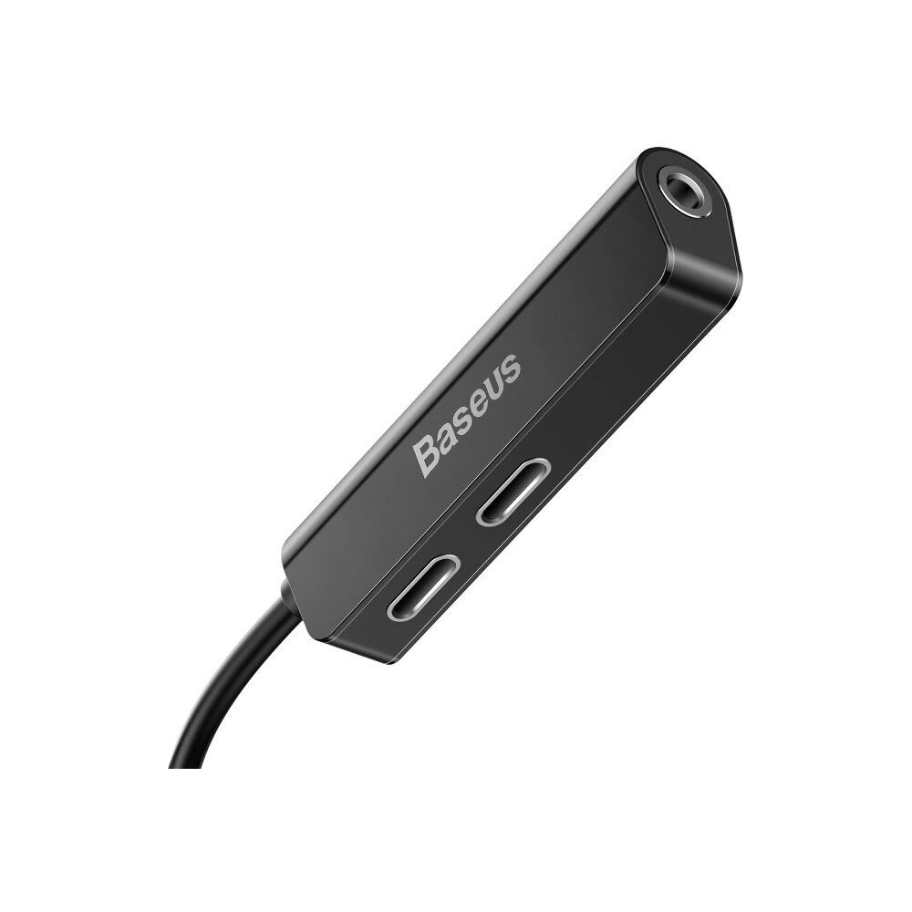 Hurtownia GSM - Adapter Audio Baseus L52 Lightning do Mini Jack 3.5mm i 2x Lightning (czarny) - BSU650BLK - {ean13} - Hurt