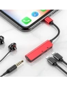 Hurtownia GSM - Adapter Audio Baseus L52 Lightning do Mini Jack 3.5mm i 2x Lightning (czerwony) - BSU651RED - {ean13} - Hurt