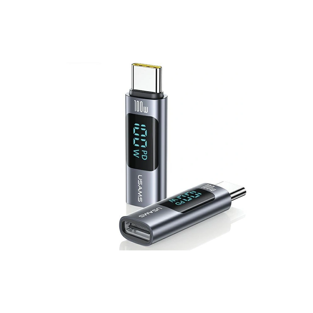 Hurtownia GSM - Adapter USAMS US-SJ682 AU18 USB-C / USB-C Digitalanzeige 100W Stahl/Aluminium - USA1095 - {ean13} - Hurt