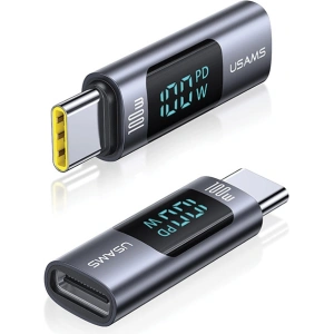 Hurtownia GSM - Adaptor USAMS US-SJ682 AU18 USB-C / USB-C cu display digital 100W din oțel/aluminiu - USA1095 - {ean13} - Hurt
