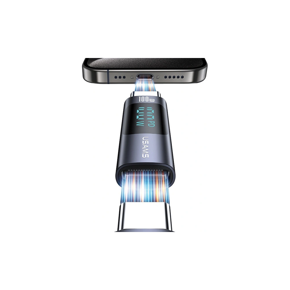 Hurtownia GSM - USAMS US-SJ682 AU18 USB-C / USB-C Digitális Kijelző 100W acél/alumínium adapter - USA1095 - {ean13} - Hurt