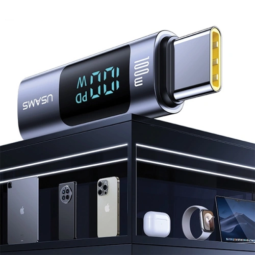 Adapter USAMS US-SJ682 AU18 USB-C / USB-C Digital Display 100W stalowy/aluminium