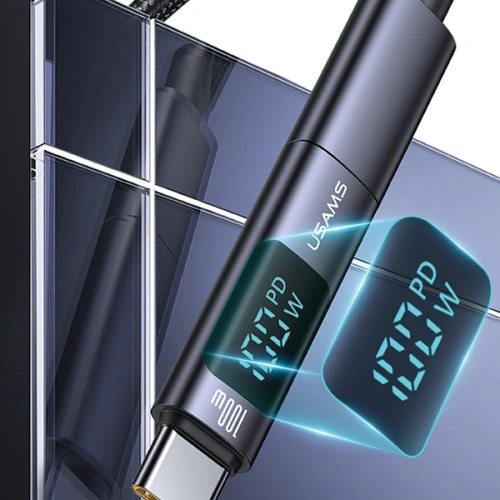 Adapter USAMS US-SJ682 AU18 USB-C / USB-C Digital Display 100W stalowy/aluminium
