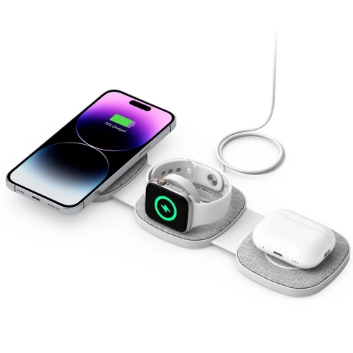 Ładowarka bezprzewodowa Tech-Protect QI15W-A32 3in1 Magnetic Magsafe Wireless Charger Grey + kabel USB-C / USB-C 120cm