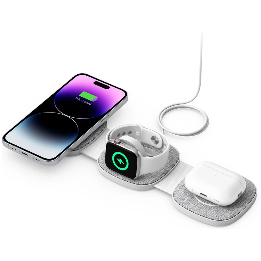 Hurtownia GSM - Bezdrátová nabíječka Tech-Protect QI15W-A32 3in1 Magnetic Magsafe Bezdrátová nabíječka Šedá + kabel USB-C / USB-C 120cm - THP2773 - {ean13} - Hurt