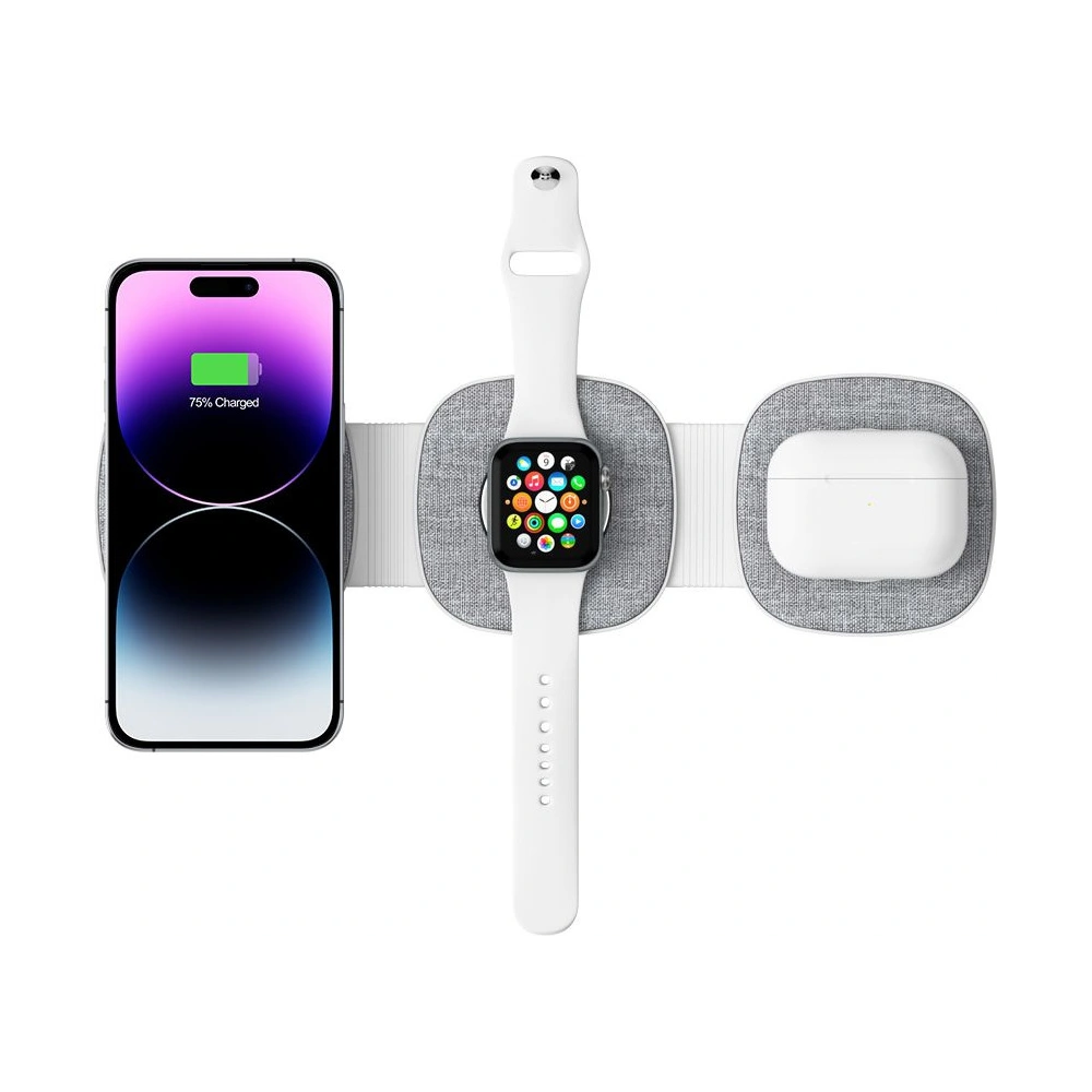Hurtownia GSM - Bezdrátová nabíječka Tech-Protect QI15W-A32 3in1 Magnetic Magsafe Bezdrátová nabíječka Šedá + kabel USB-C / USB-C 120cm - THP2773 - {ean13} - Hurt