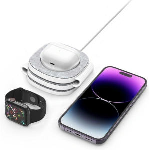 Hurtownia GSM - Vezeték nélküli töltő Tech-Protect QI15W-A32 3in1 Magnetic Magsafe Vezeték nélküli Töltő Szürke + USB-C / USB-C 120cm kábel - THP2773 - {ean13} - Hurt