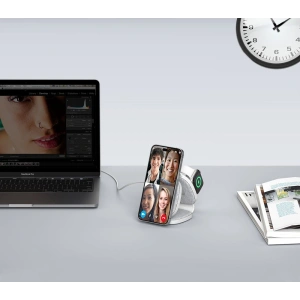 Hurtownia GSM - Ładowarka bezprzewodowa Tech-Protect QI15W-A32 3in1 Magnetic Magsafe Wireless Charger Grey + kabel USB-C / USB-C 120cm - THP2773 - {ean13} - Hurt