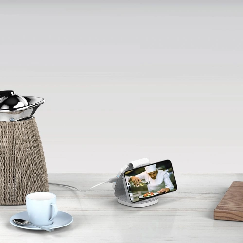 Ładowarka bezprzewodowa Tech-Protect QI15W-A32 3in1 Magnetic Magsafe Wireless Charger Grey + kabel USB-C / USB-C 120cm