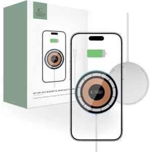 Hurtownia GSM - Ładowarka bezprzewodowa Tech-Protect QI15W-A30 Magnetic Magsafe Wireless Charger Silver - THP2774 - {ean13} - Hurt