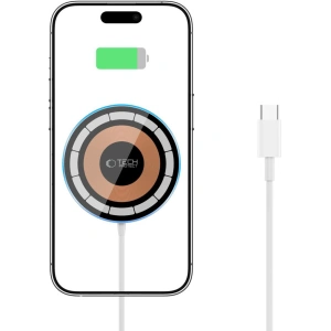 Hurtownia GSM - Vezeték nélküli töltő Tech-Protect QI15W-A30 Magnetic Magsafe Vezeték nélküli töltő Ezüst - THP2774 - {ean13} - Hurt