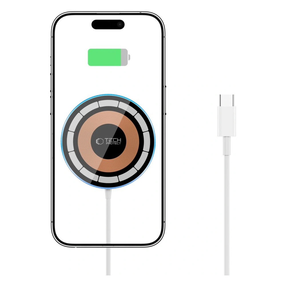 Hurtownia GSM - Încărcător wireless Tech-Protect QI15W-A30 Magnetic Magsafe Wireless Charger Silver - THP2774 - {ean13} - Hurt
