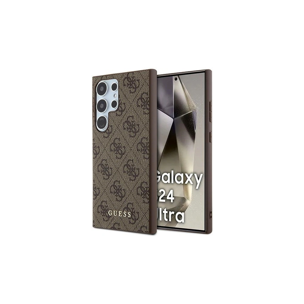 Hurtownia GSM - Case Guess GUHCS24LG4GFBR Samsung Galaxy S24 Ultra Hardcase 4G Metall Gold Logo braun/brown - GUE3384 - {ean13} - Hurt