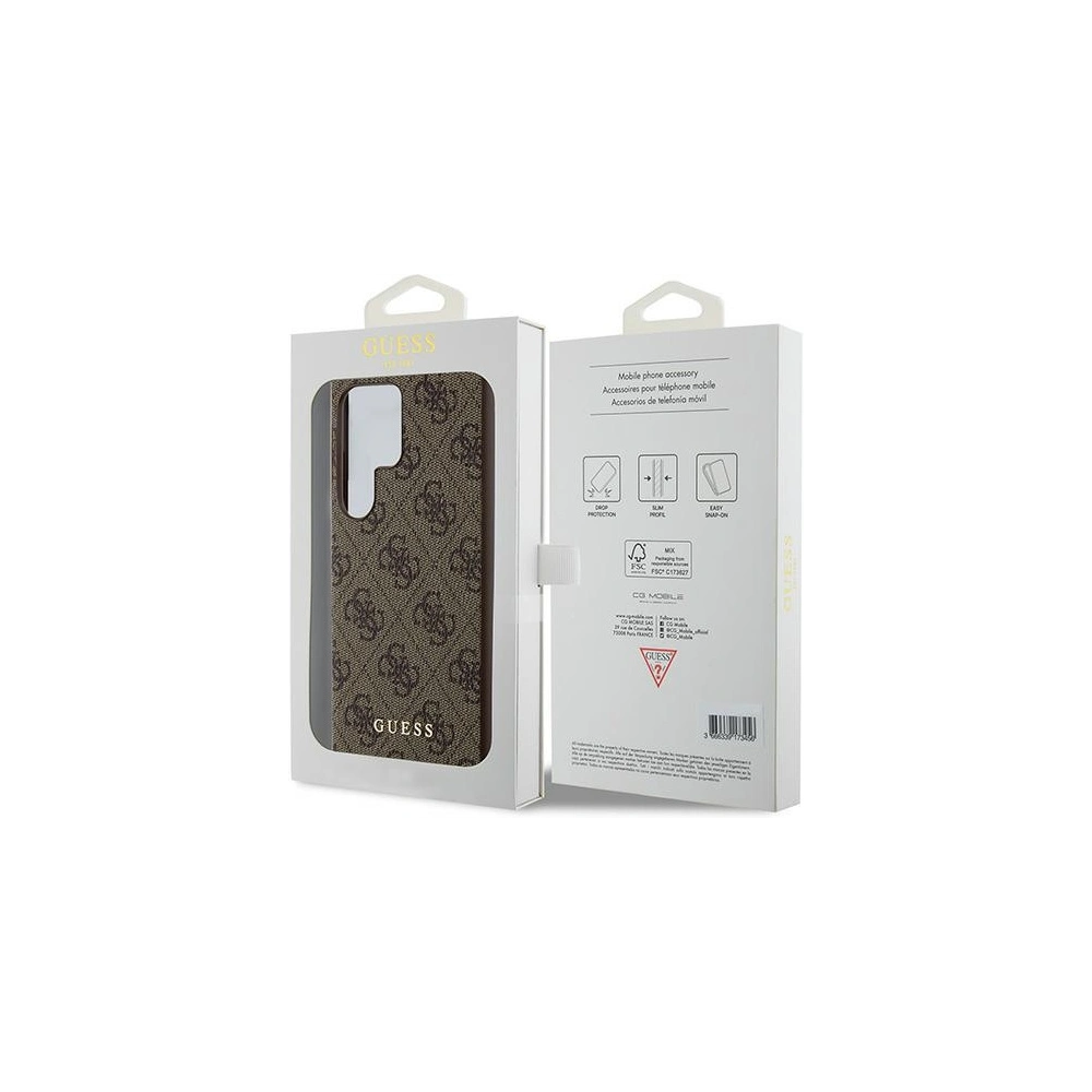 Hurtownia GSM - Case Guess GUHCS24LG4GFBR Samsung Galaxy S24 Ultra Hardcase 4G Metall Gold Logo braun/brown - GUE3384 - {ean13} - Hurt
