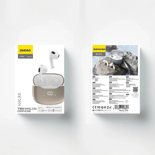 Słuchawki bezprzewodowe douszne Dudao U15N TWS Bluetooth 5.1 białe