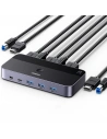 KVM-Switch UGREEN CM664, 3xUSB-A, 2xUSB-B, 2xUSB-C, 3xHDMI, micro USB, schwarz